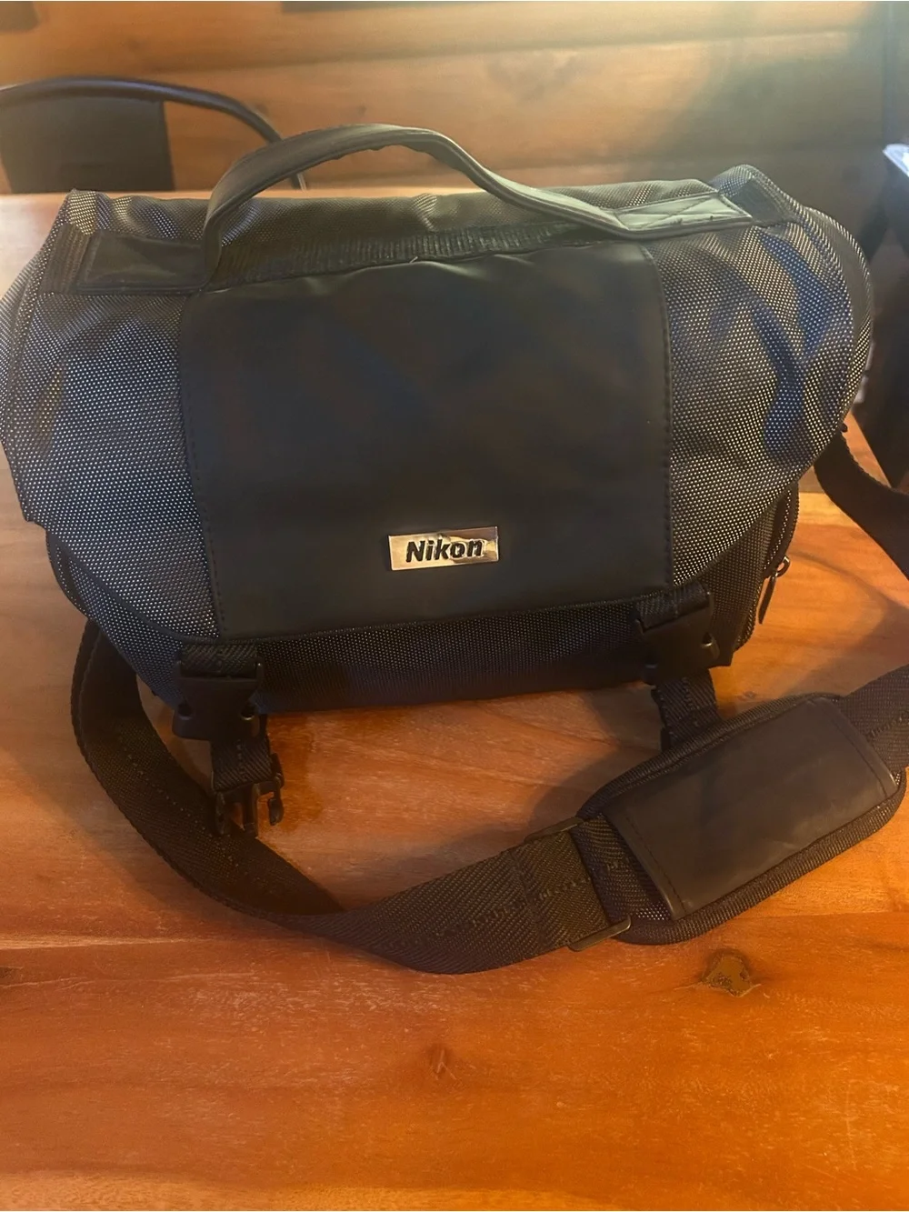 Nikon Black and Gray Padded Camera Messenger Bag